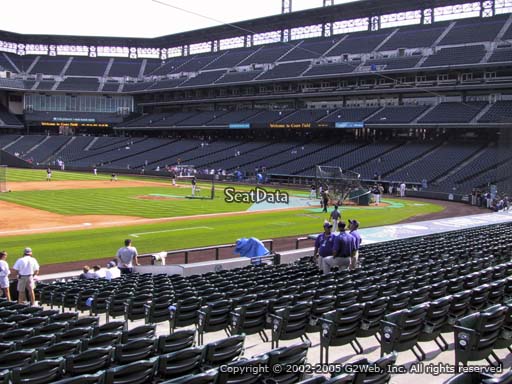 Seat view from section 141 at Coors Field, home of the Colorado Rockies