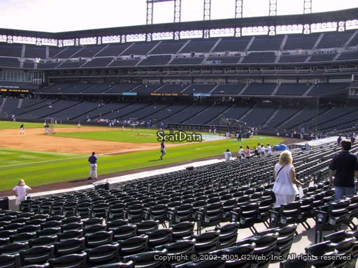 Seat view from section 144 at Coors Field, home of the Colorado Rockies