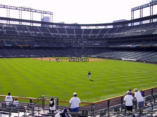 Seat view from section 158 at Coors Field, home of the Colorado Rockies