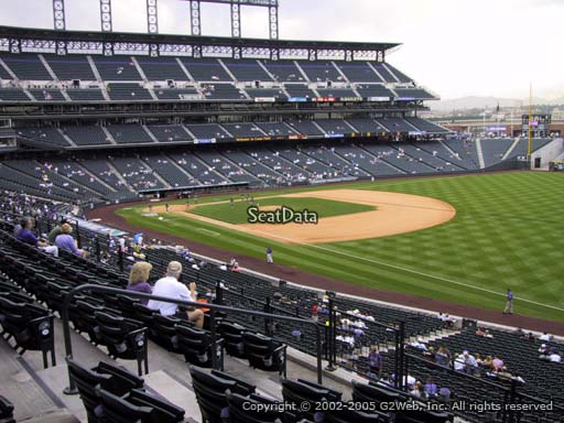 Seat view from section 215 at Coors Field, home of the Colorado Rockies