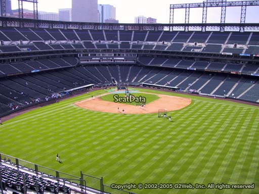 Seat view from section 301 at Coors Field, home of the Colorado Rockies