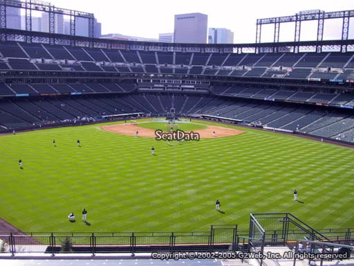 Seat view from Rockpile section 403 at Coors Field, home of the Colorado Rockies