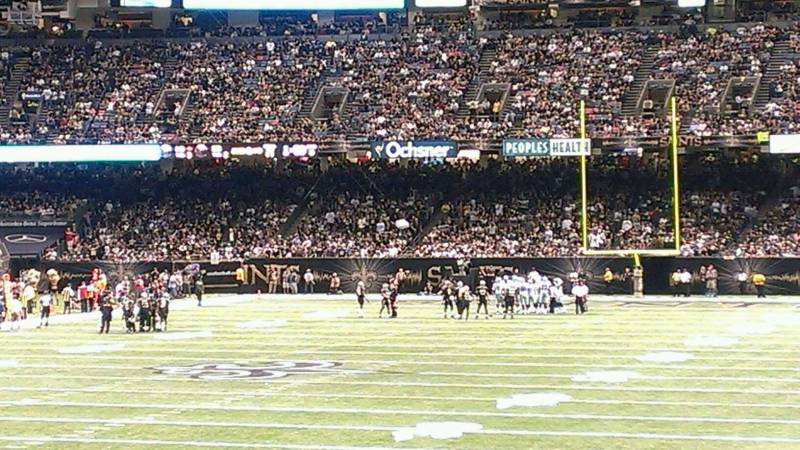 Seat view from section 124 at the Mercedes-Benz Superdome, home of the New Orleans Saints
