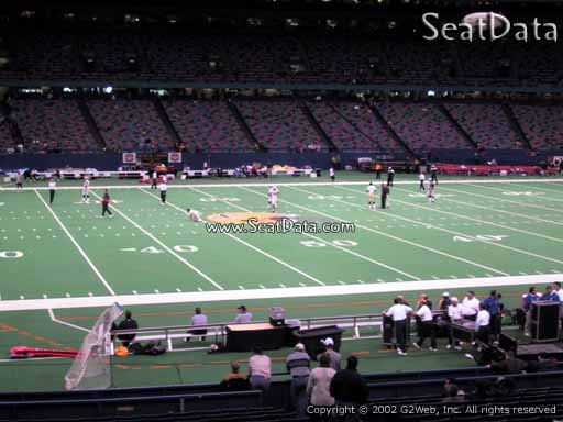 Seat view from section 144 at the Mercedes-Benz Superdome, home of the New Orleans Saints