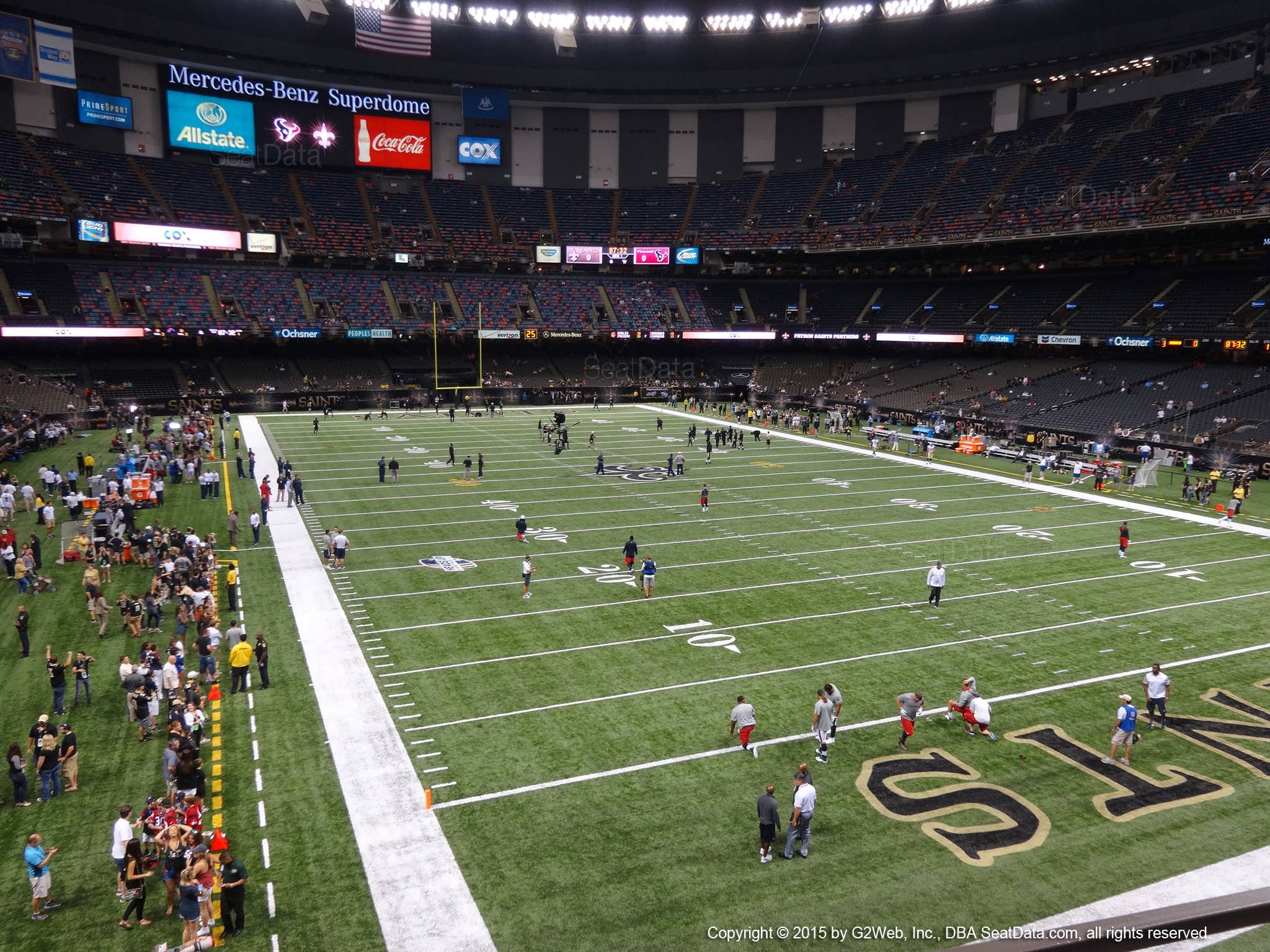 Seat view from section 205 at the Mercedes-Benz Superdome, home of the New Orleans Saints