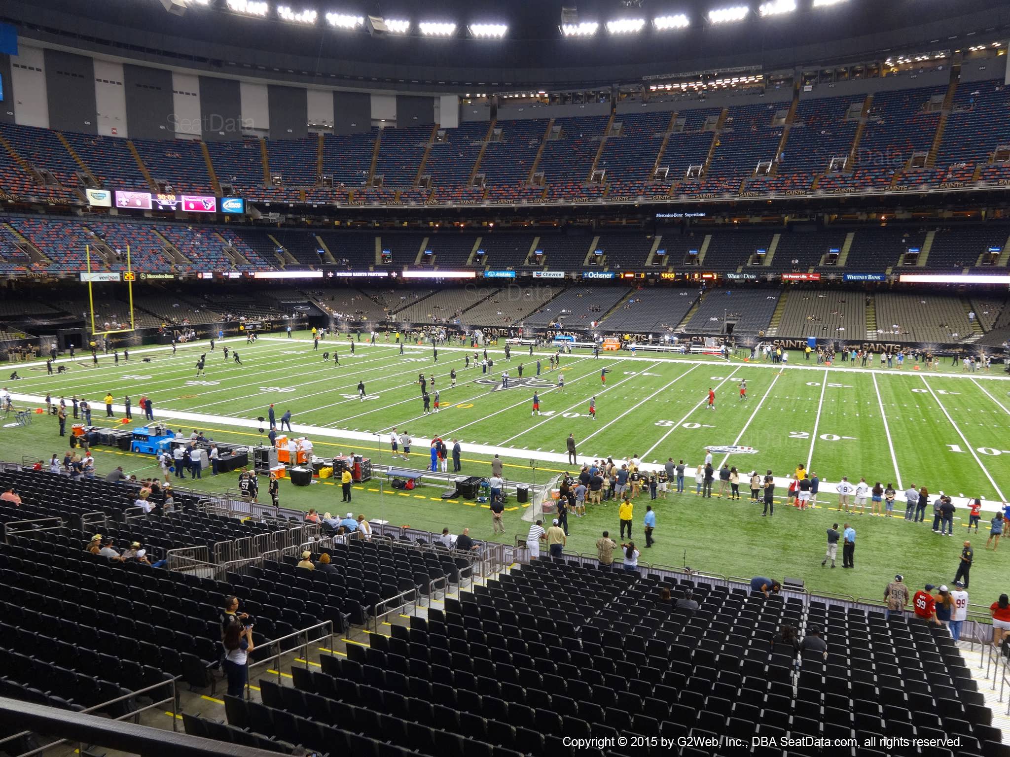 Seat view from section 217 at the Mercedes-Benz Superdome, home of the New Orleans Saints