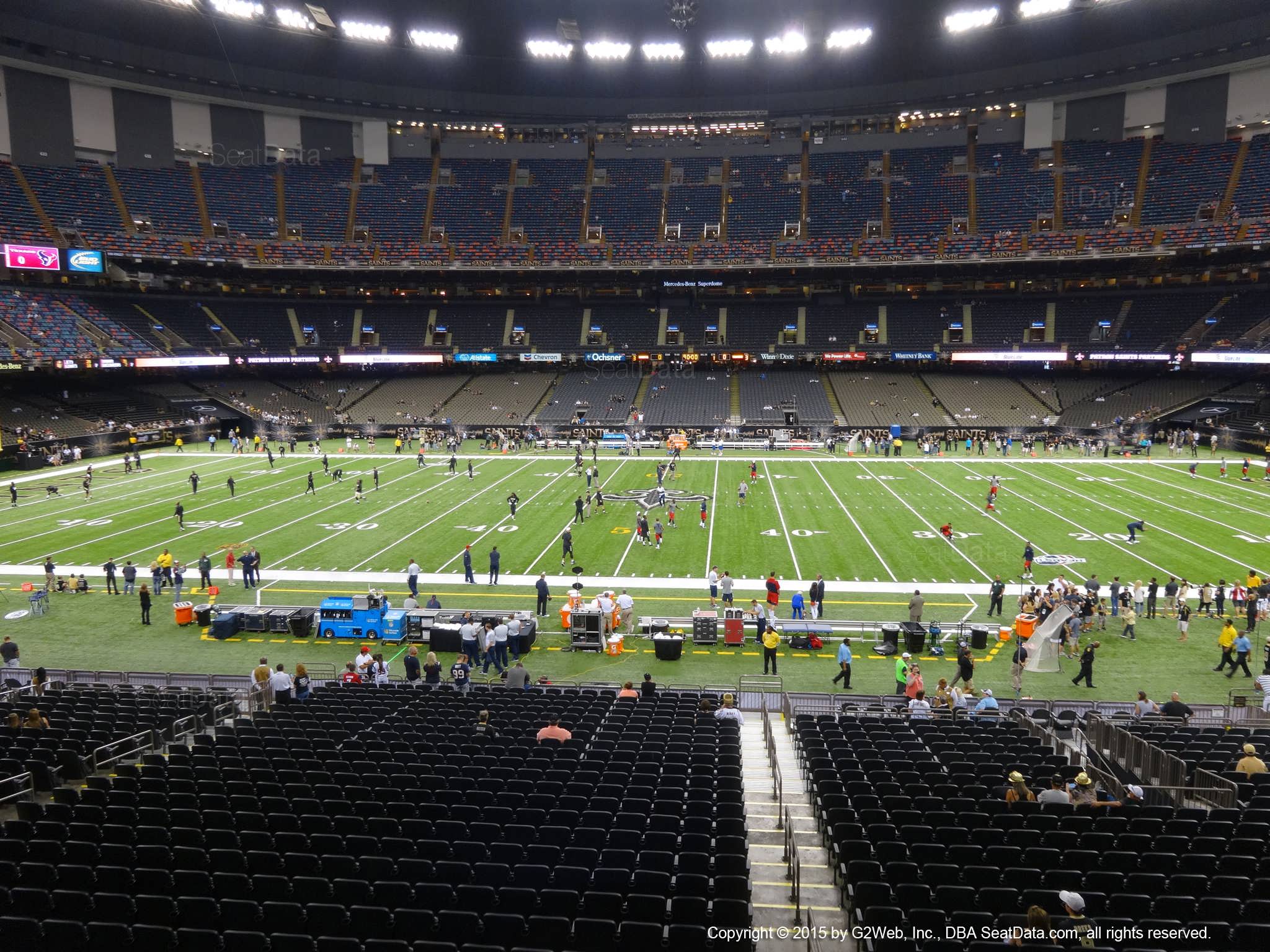 Seat view from section 221 at the Mercedes-Benz Superdome, home of the New Orleans Saints