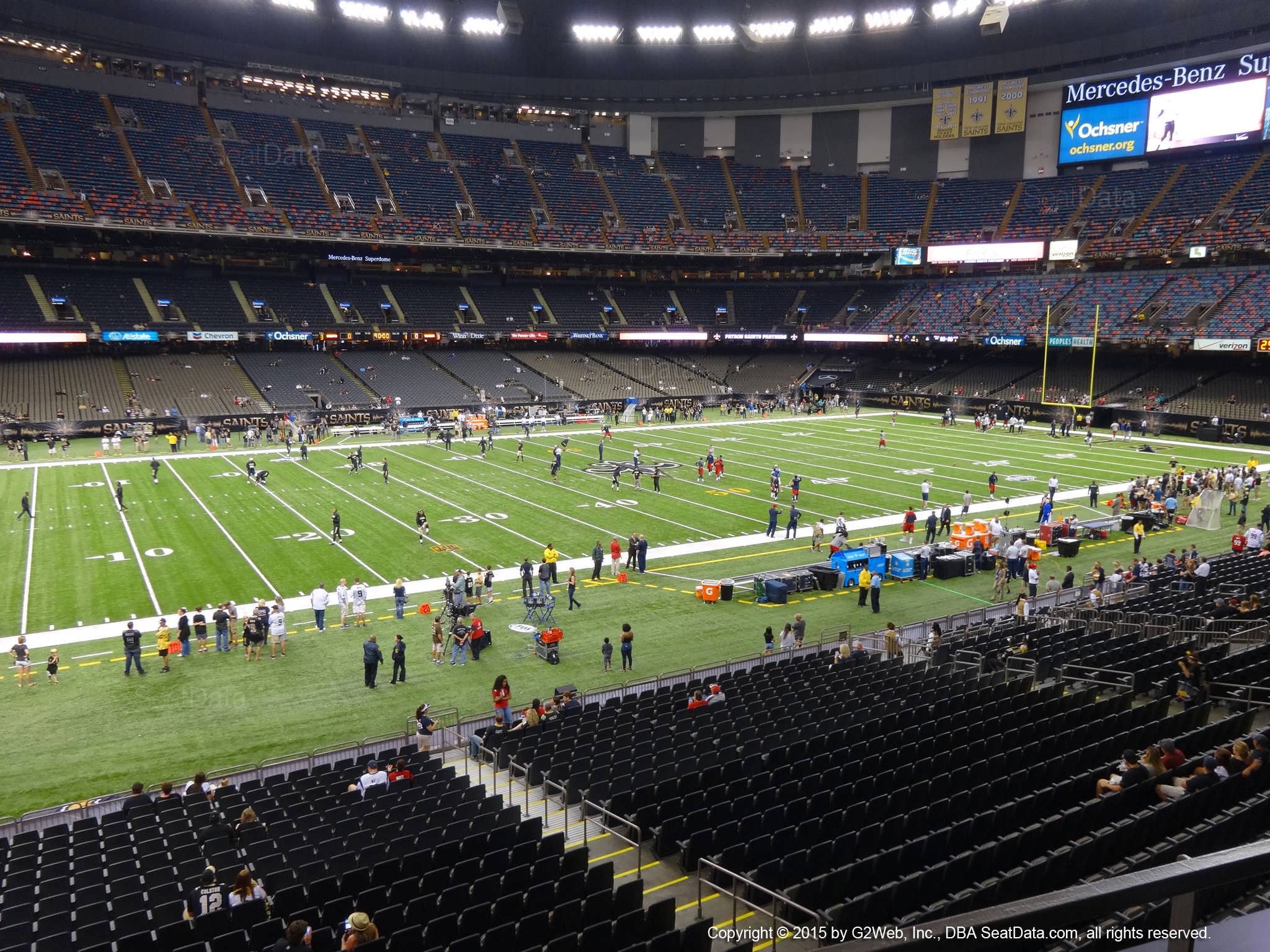 Seat view from section 229 at the Mercedes-Benz Superdome, home of the New Orleans Saints