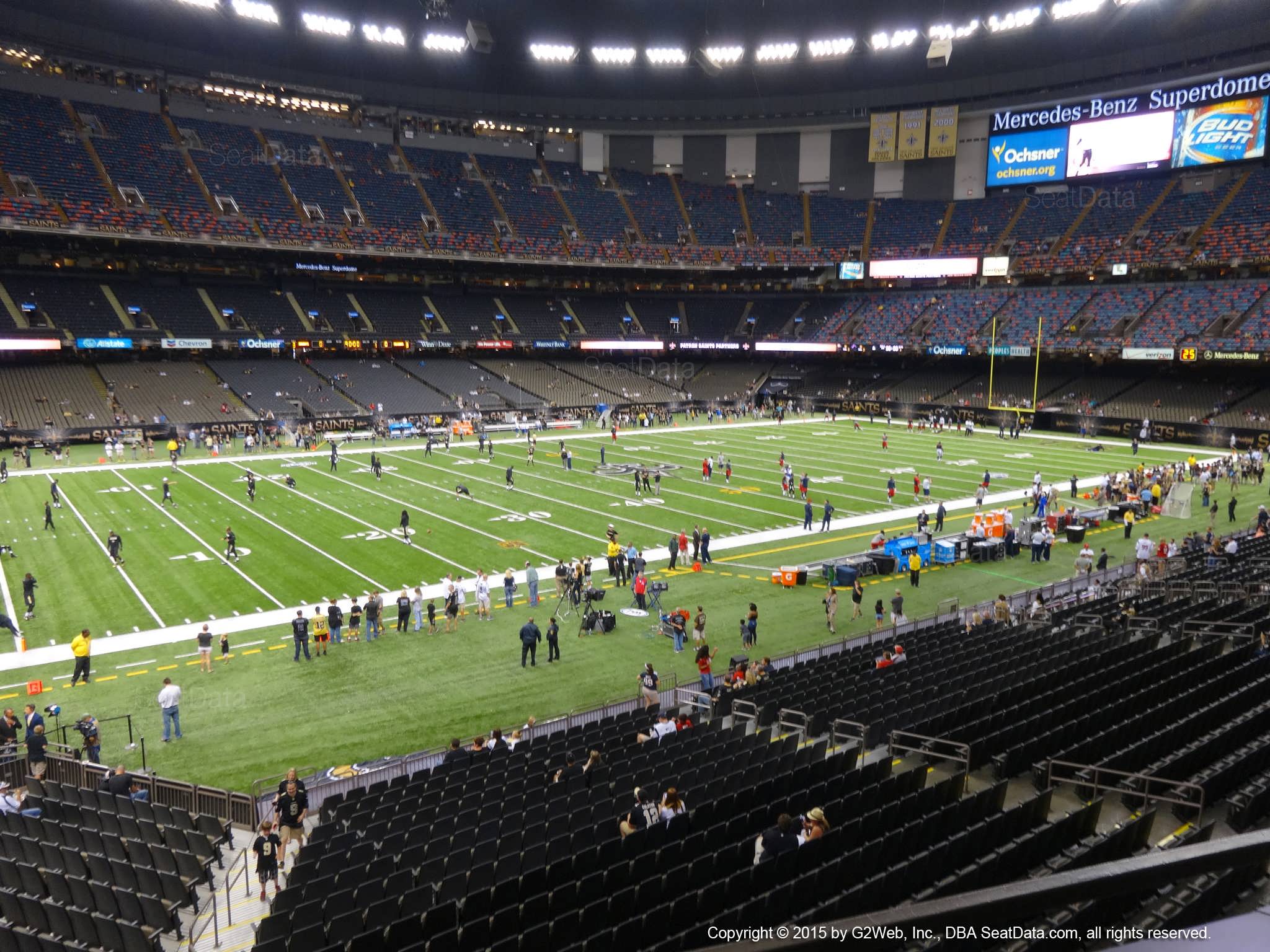 Seat view from section 230 at the Mercedes-Benz Superdome, home of the New Orleans Saints