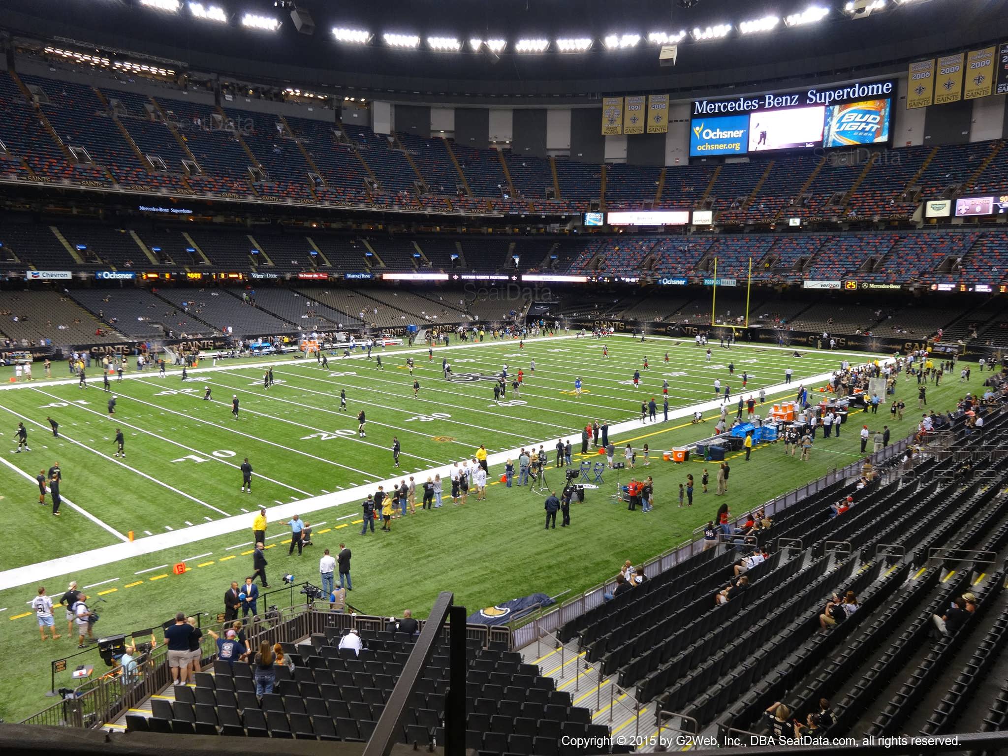 Seat view from section 232 at the Mercedes-Benz Superdome, home of the New Orleans Saints