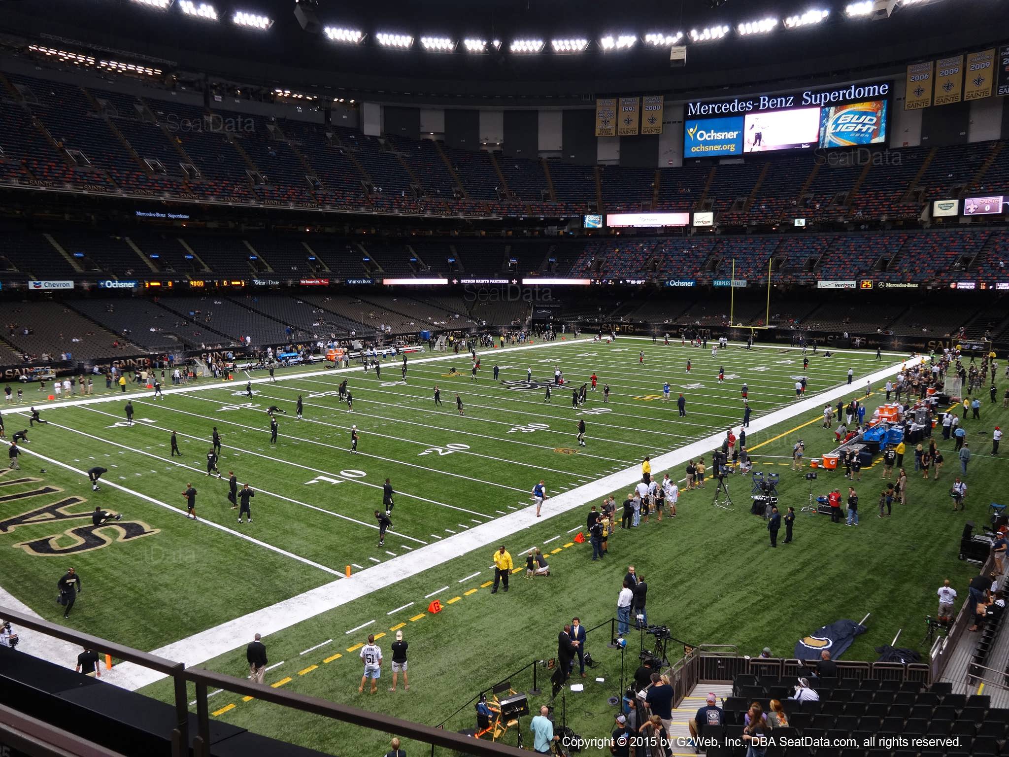 Seat view from section 234 at the Mercedes-Benz Superdome, home of the New Orleans Saints