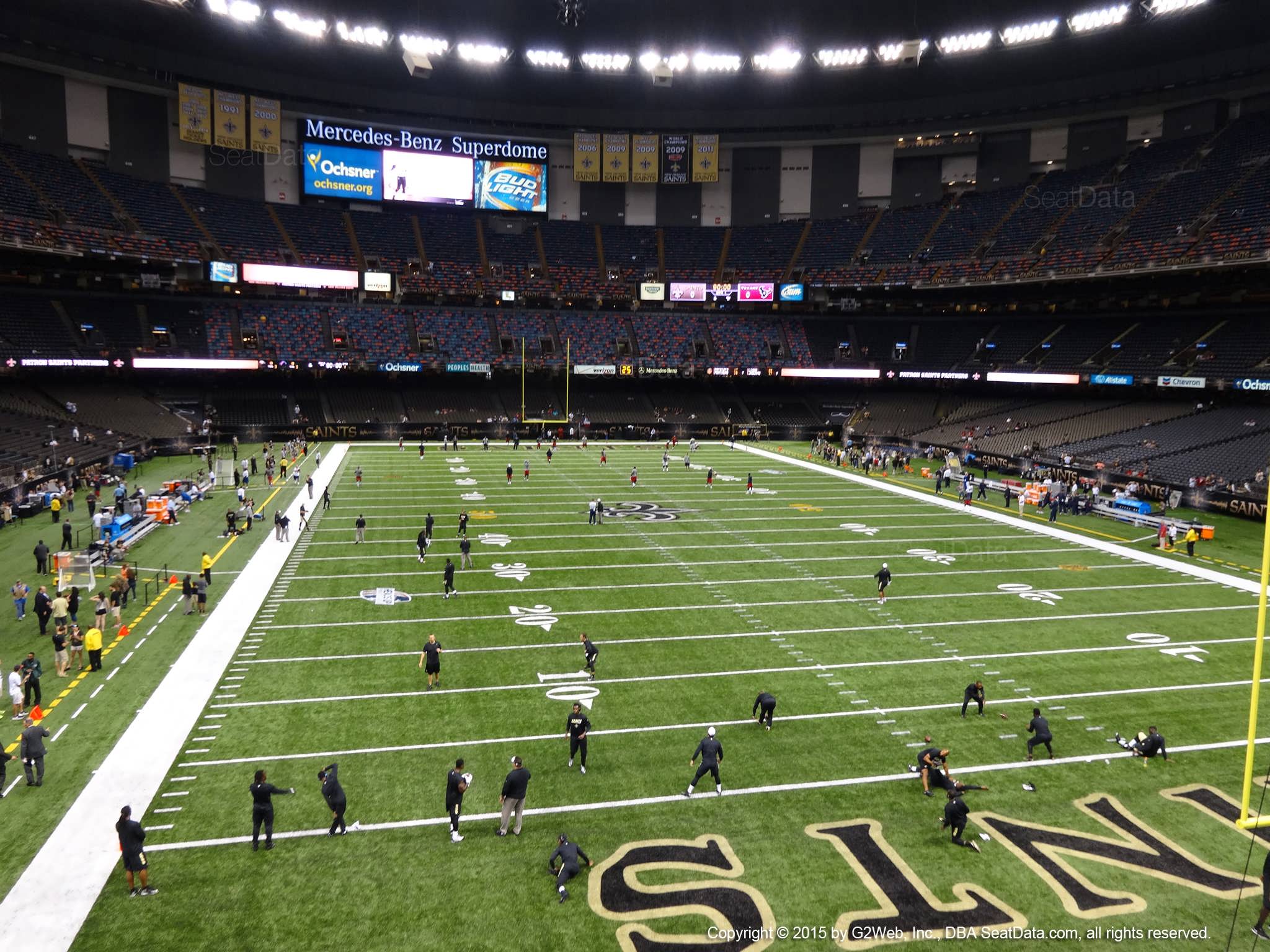 Seat view from section 245 at the Mercedes-Benz Superdome, home of the New Orleans Saints