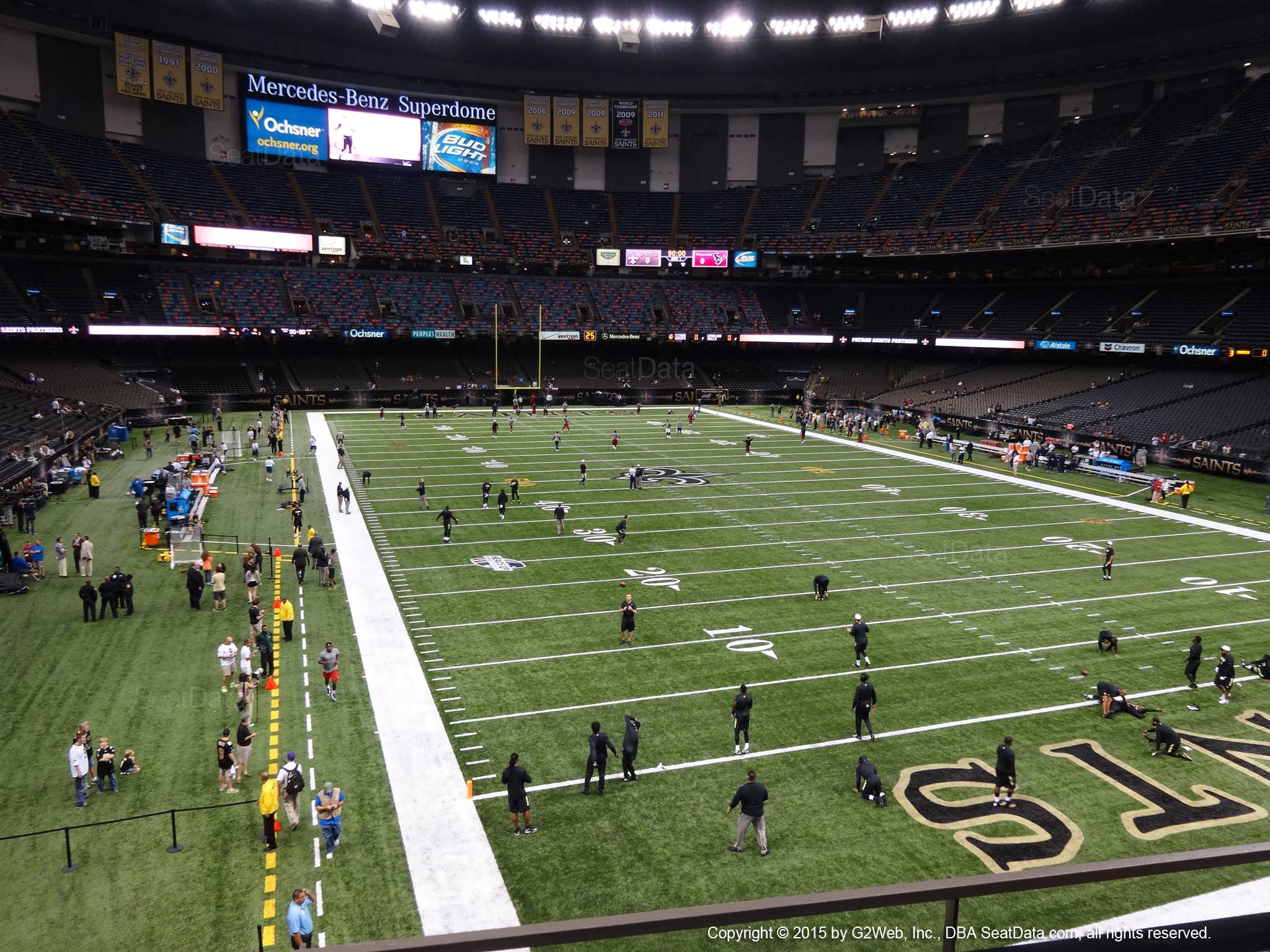 Seat view from section 247 at the Mercedes-Benz Superdome, home of the New Orleans Saints