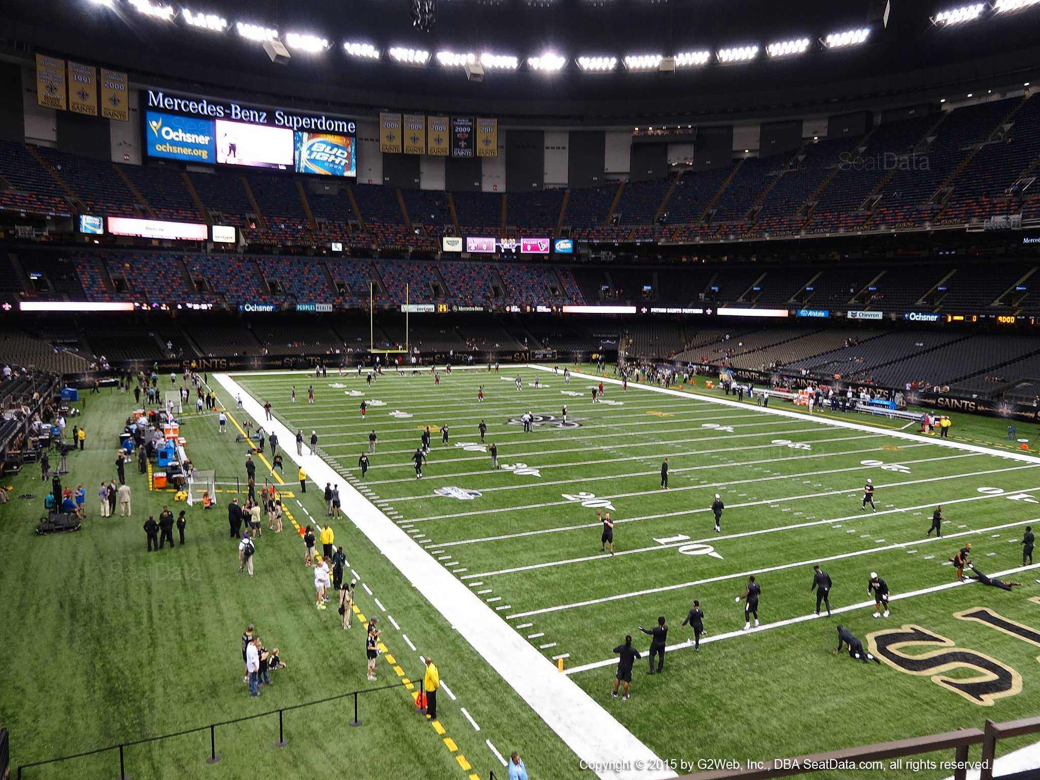 Seat view from section 249 at the Mercedes-Benz Superdome, home of the New Orleans Saints