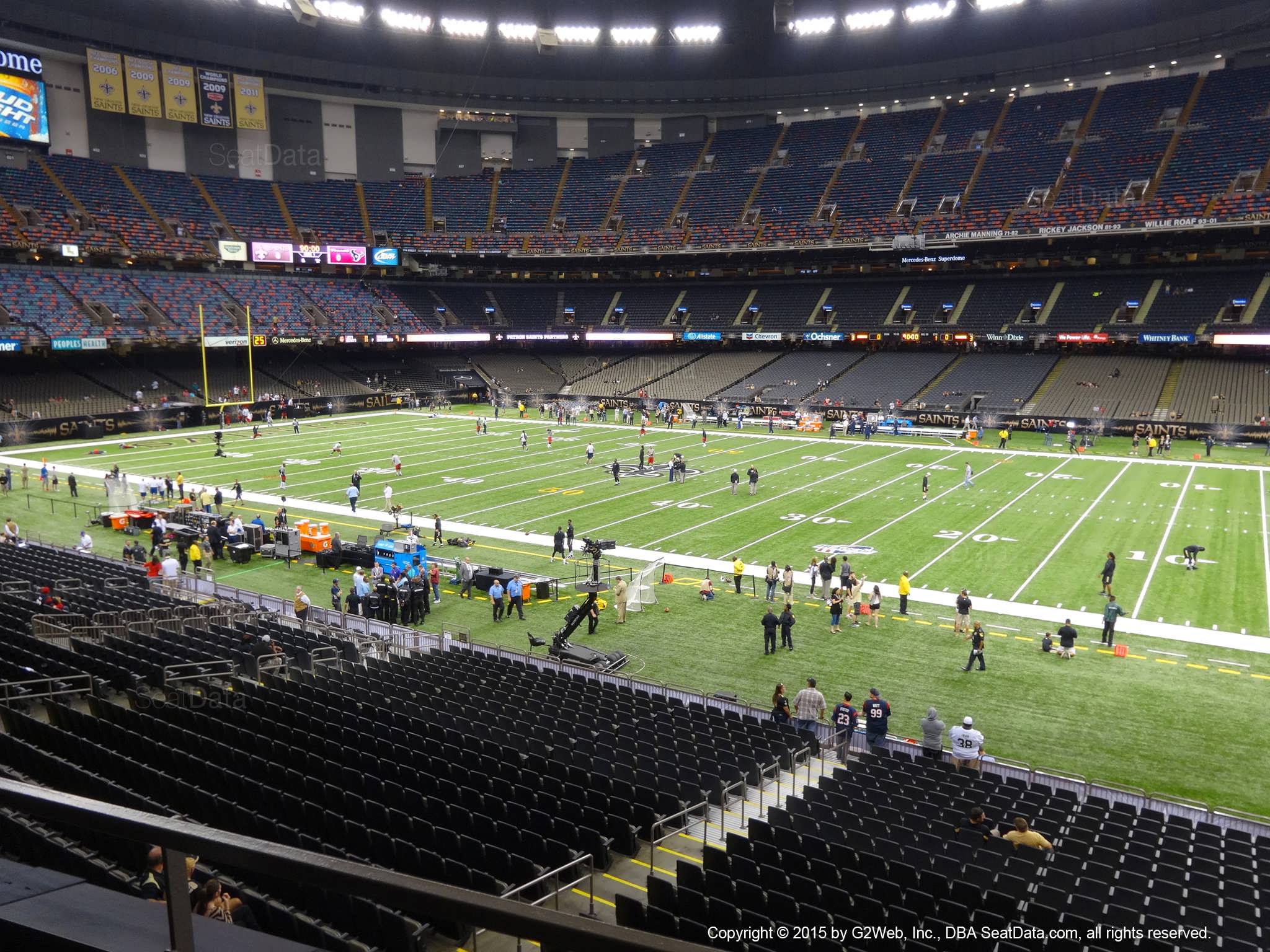 Seat view from section 257 at the Mercedes-Benz Superdome, home of the New Orleans Saints