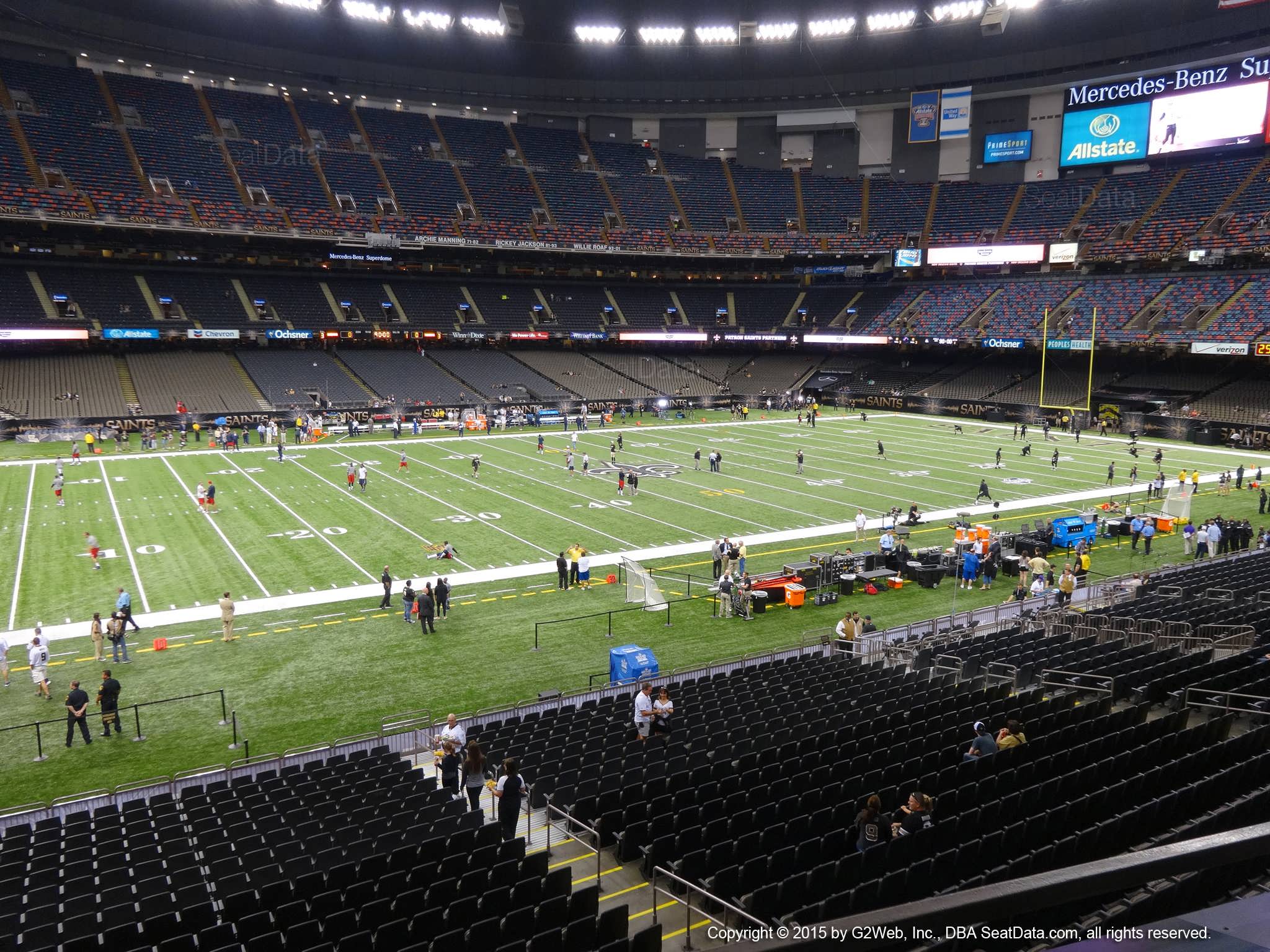 Seat view from section 271 at the Mercedes-Benz Superdome, home of the New Orleans Saints