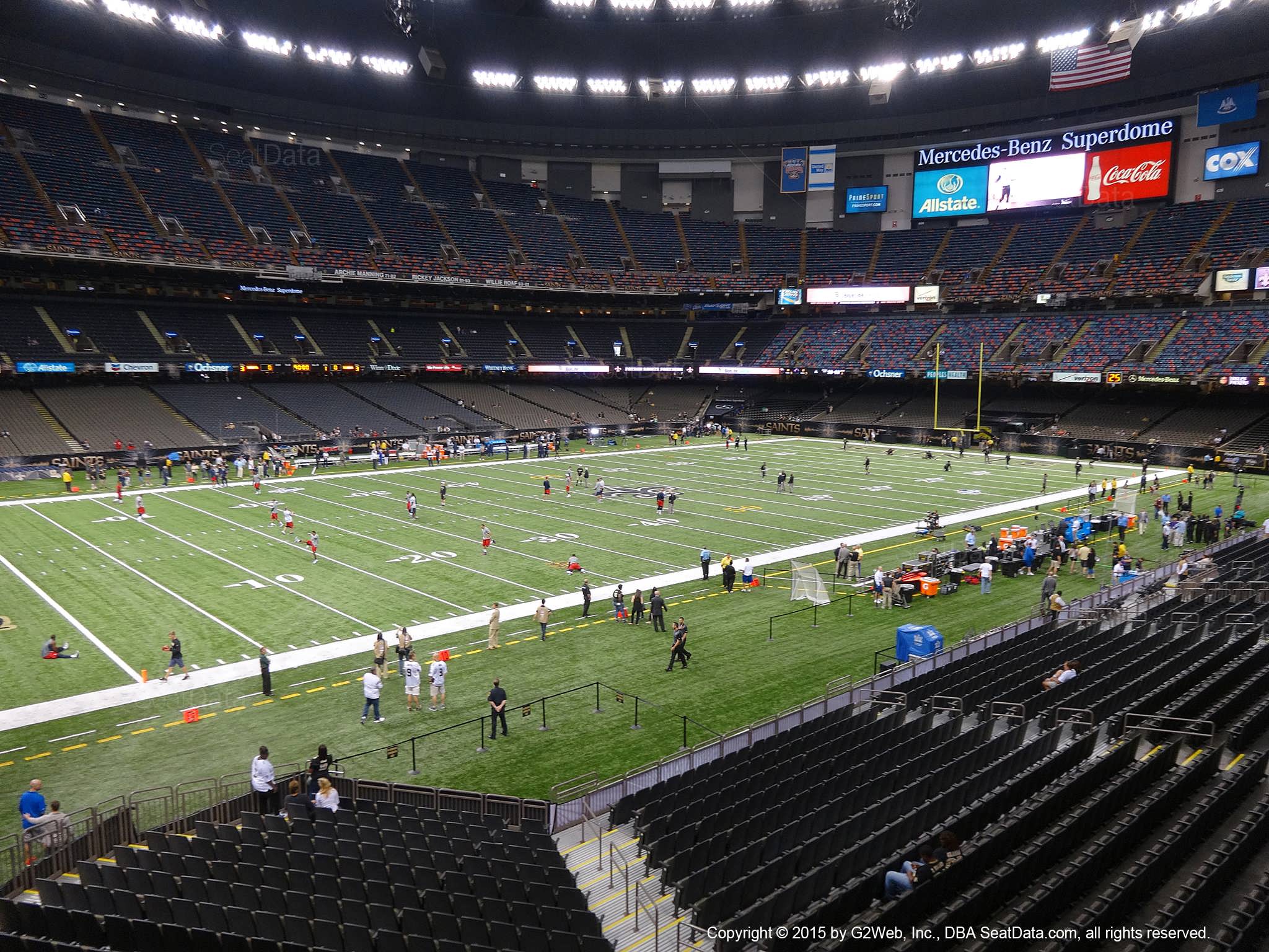 Seat view from section 273 at the Mercedes-Benz Superdome, home of the New Orleans Saints