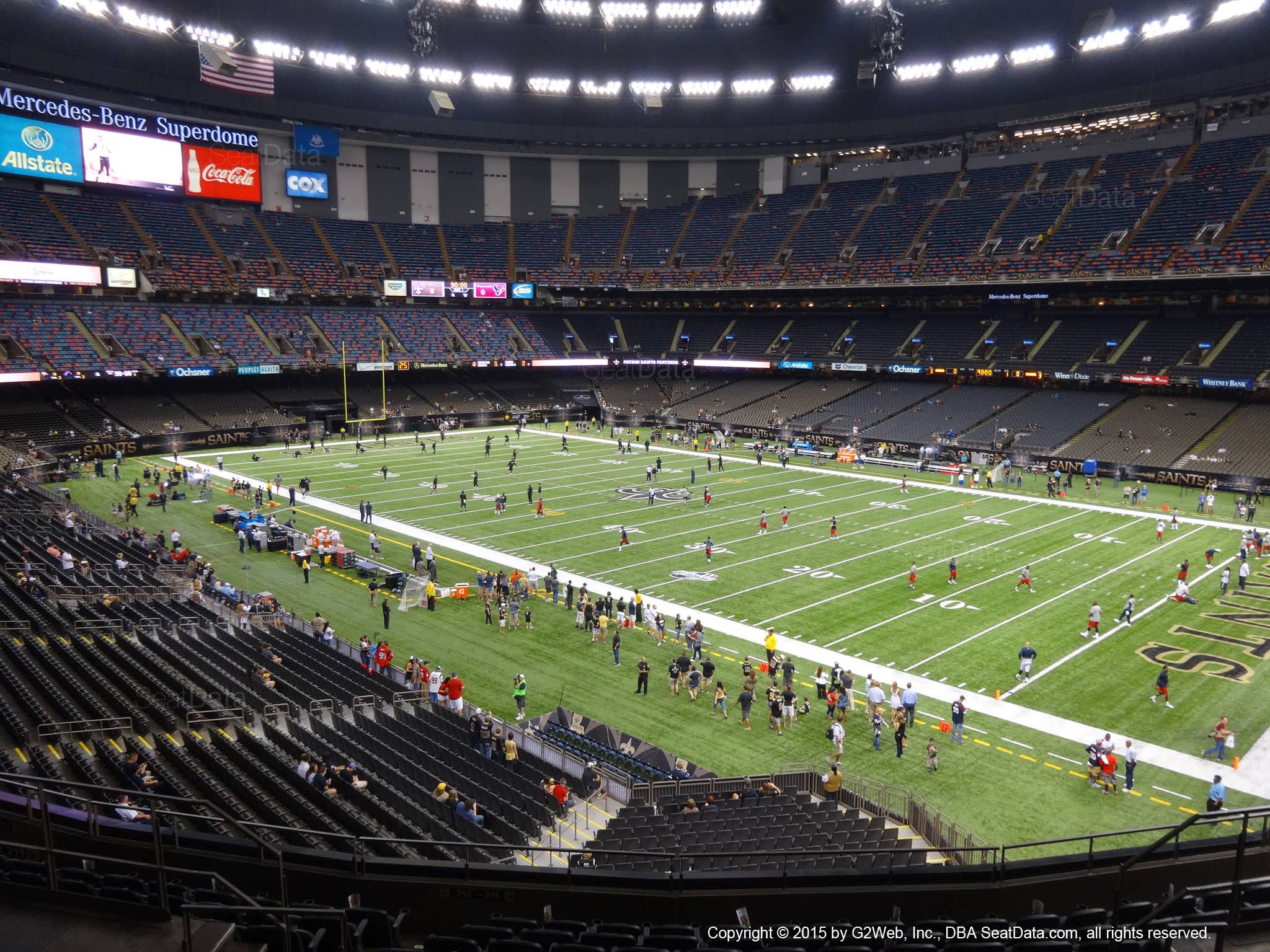 Seat view from section 306 at the Mercedes-Benz Superdome, home of the New Orleans Saints