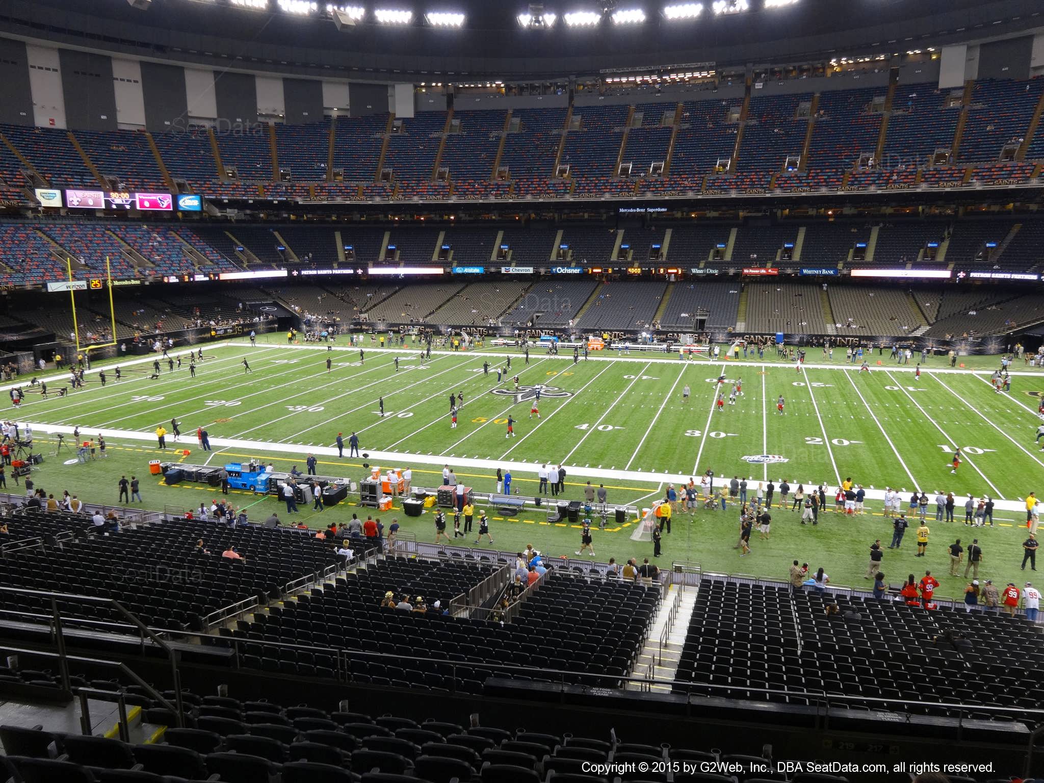 Seat view from section 310 at the Mercedes-Benz Superdome, home of the New Orleans Saints