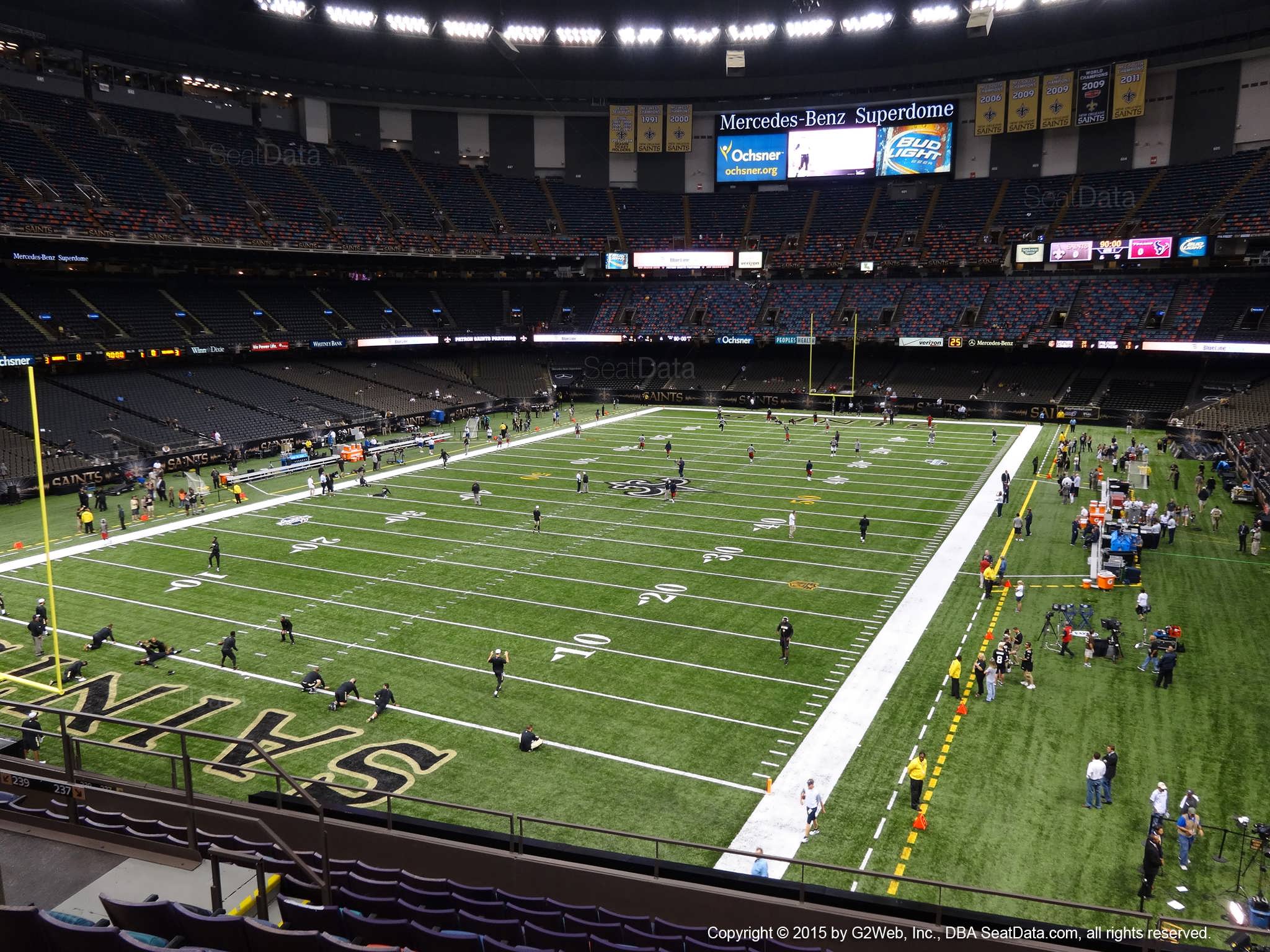 Seat view from section 321 at the Mercedes-Benz Superdome, home of the New Orleans Saints
