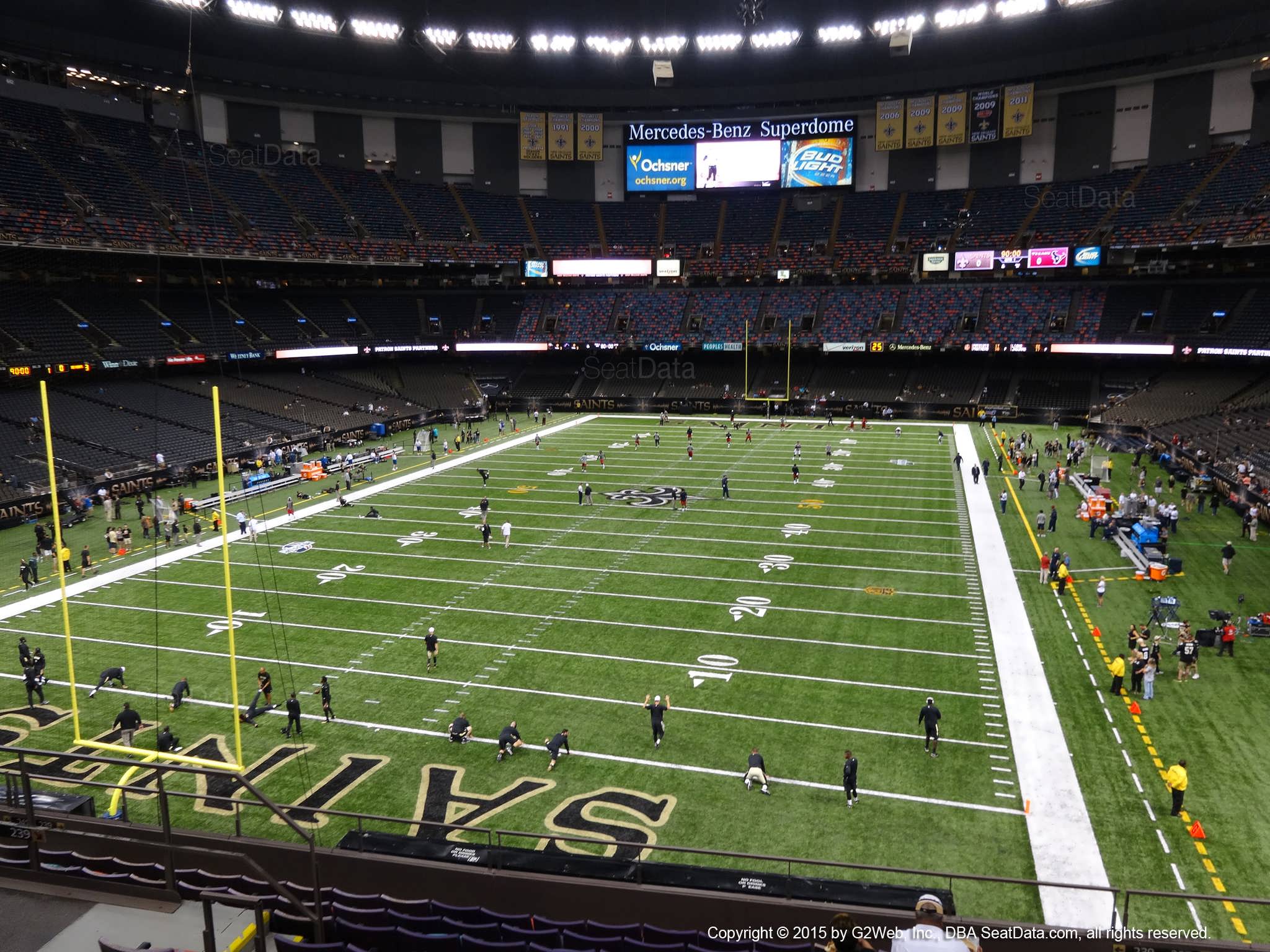 Seat view from section 322 at the Mercedes-Benz Superdome, home of the New Orleans Saints