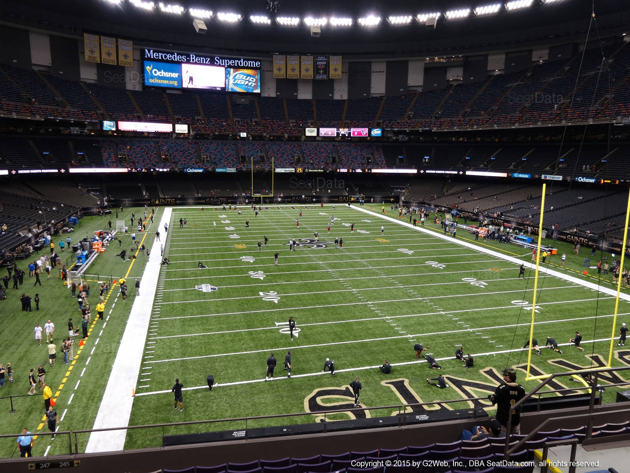 Seat view from section 326 at the Mercedes-Benz Superdome, home of the New Orleans Saints