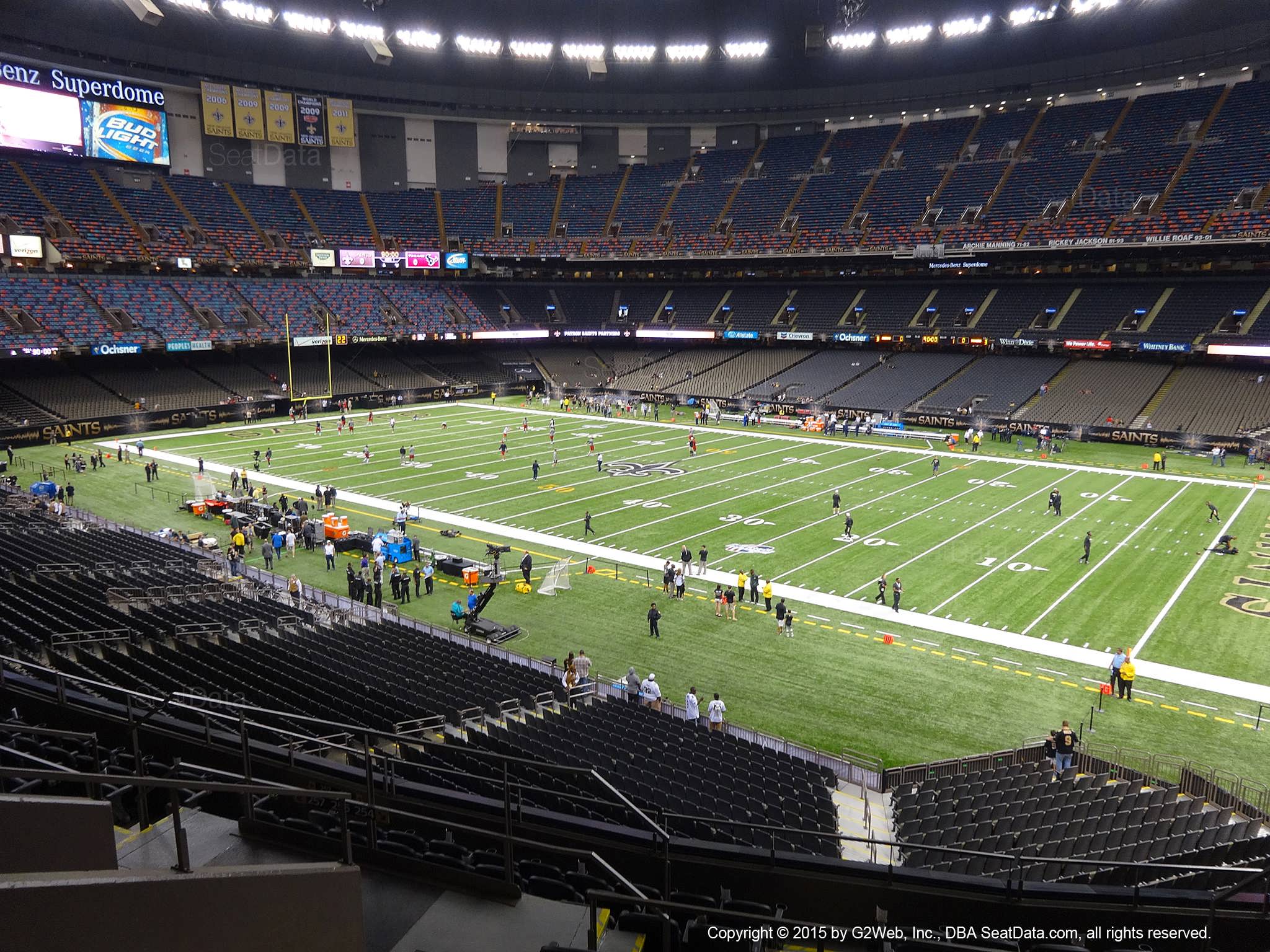 Seat view from section 331 at the Mercedes-Benz Superdome, home of the New Orleans Saints