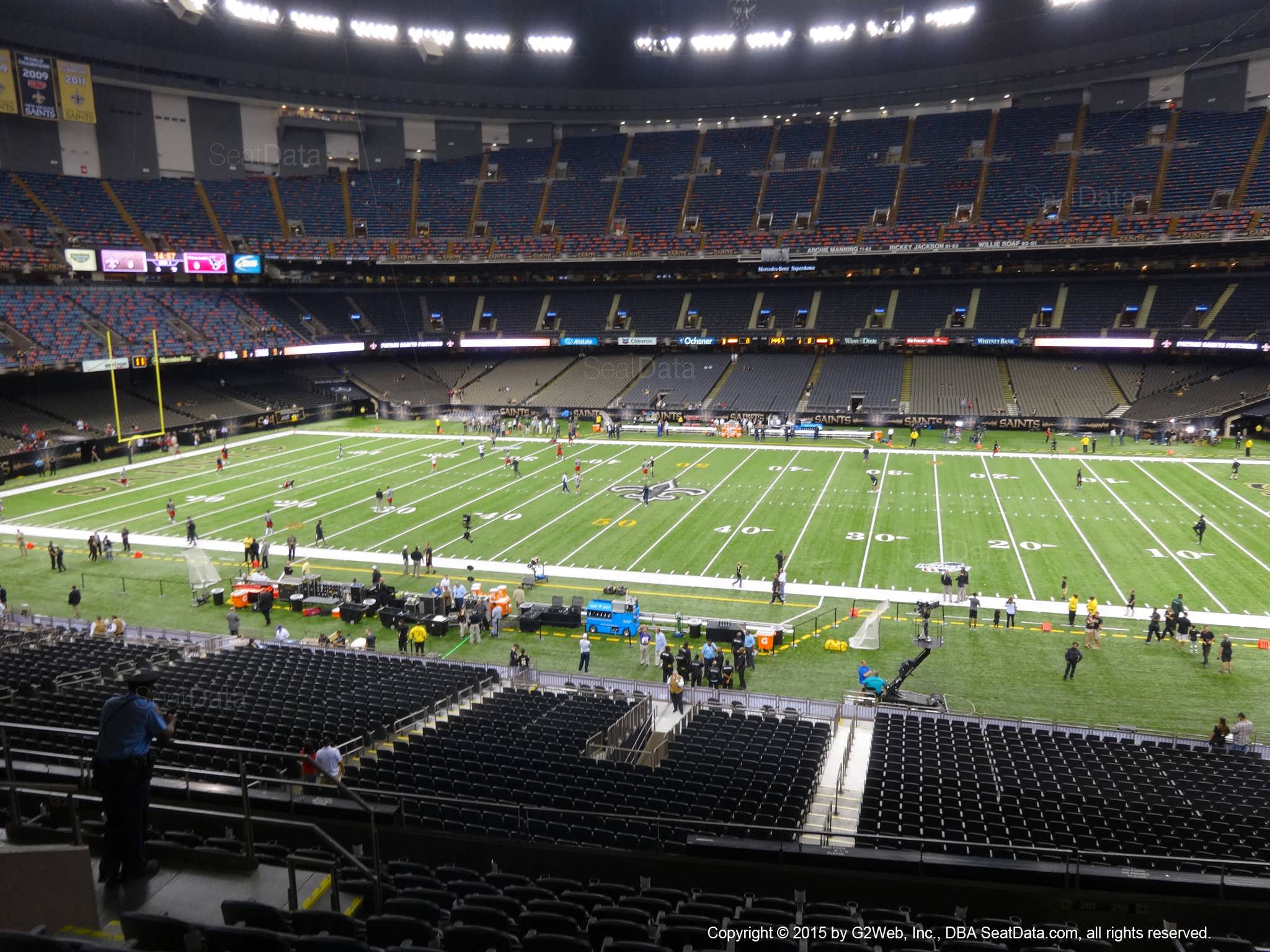 Seat view from section 334 at the Mercedes-Benz Superdome, home of the New Orleans Saints