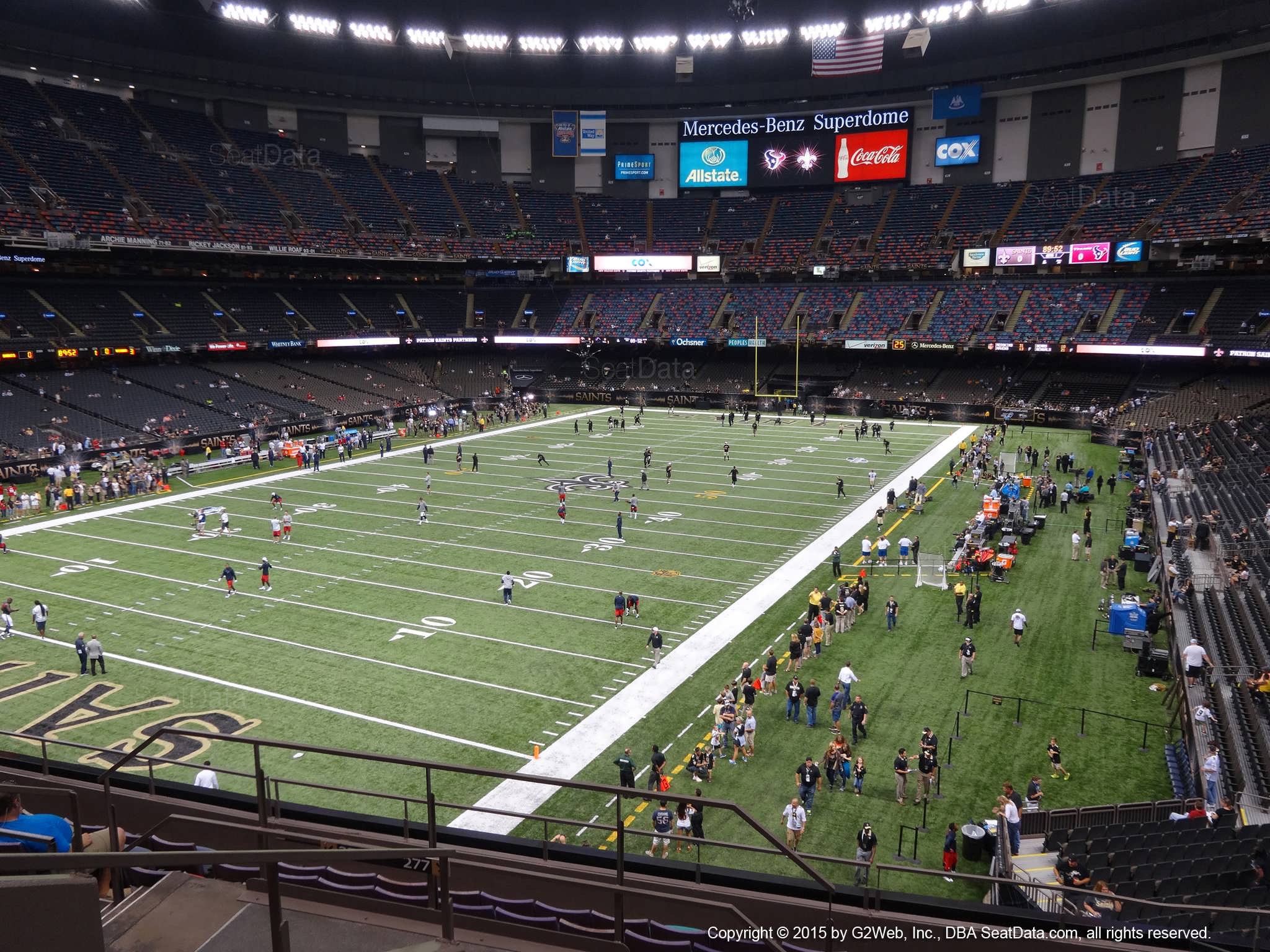 Seat view from section 344 at the Mercedes-Benz Superdome, home of the New Orleans Saints