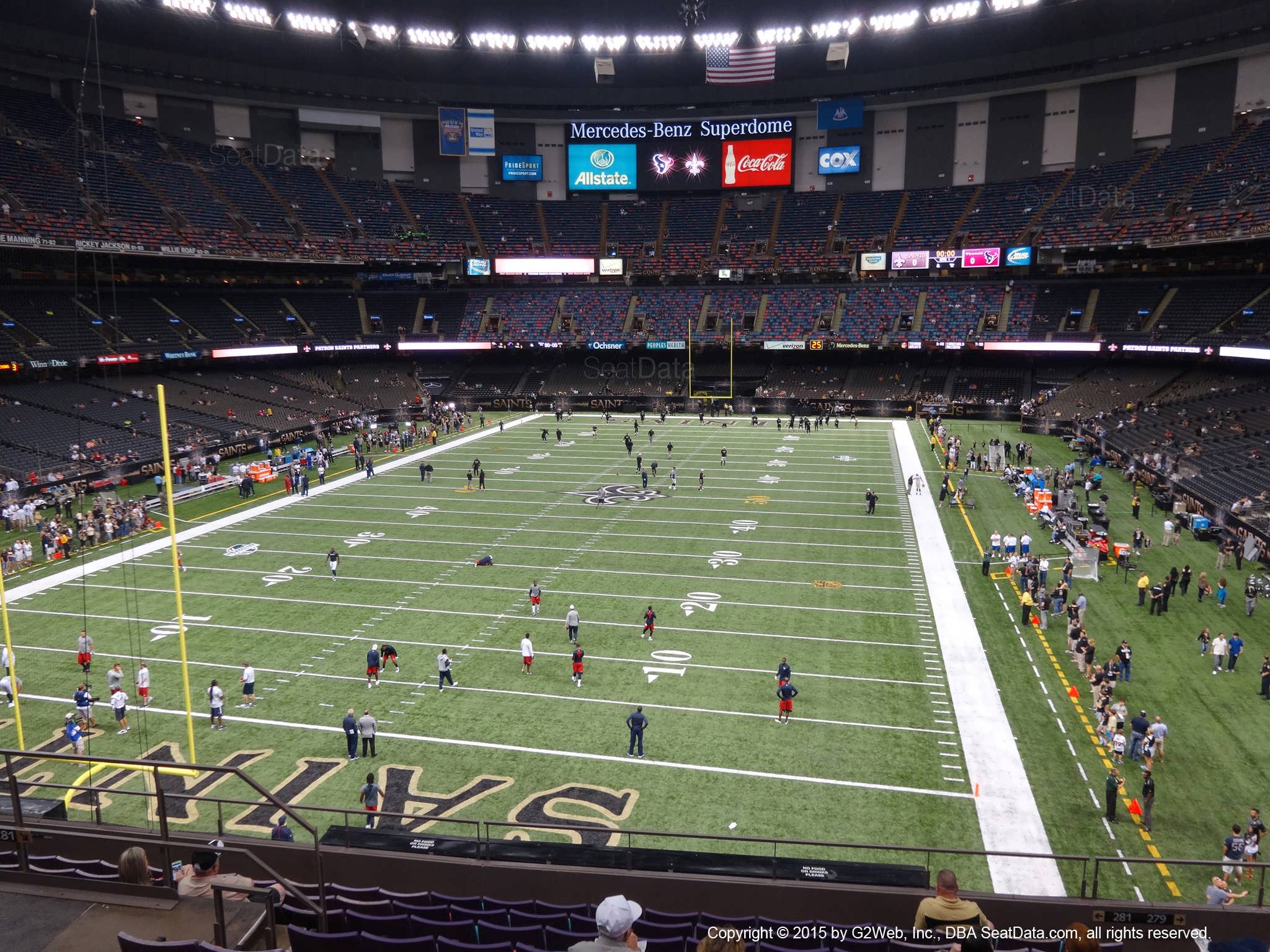 Seat view from section 346 at the Mercedes-Benz Superdome, home of the New Orleans Saints