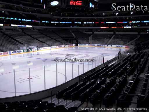 Seat view from section 122 at the American Airlines Center, home of the Dallas Stars