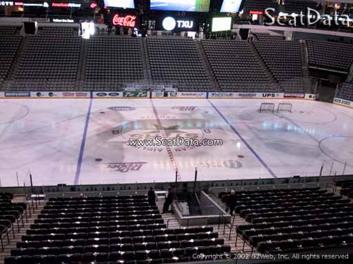 Seat view from section 218 at the American Airlines Center, home of the Dallas Stars
