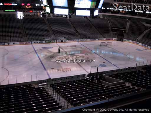Seat view from section 219 at the American Airlines Center, home of the Dallas Stars