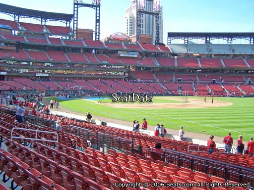 Seat view from section 134 at Busch Stadium, home of the St. Louis Cardinals