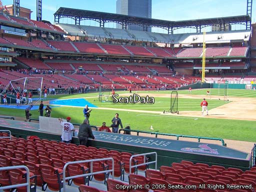 Seat view from section 142 at Busch Stadium, home of the St. Louis Cardinals