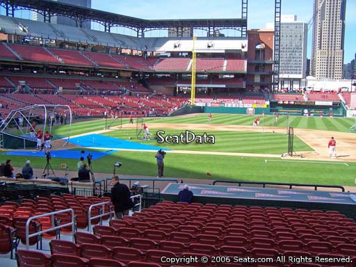 Seat view from section 144 at Busch Stadium, home of the St. Louis Cardinals