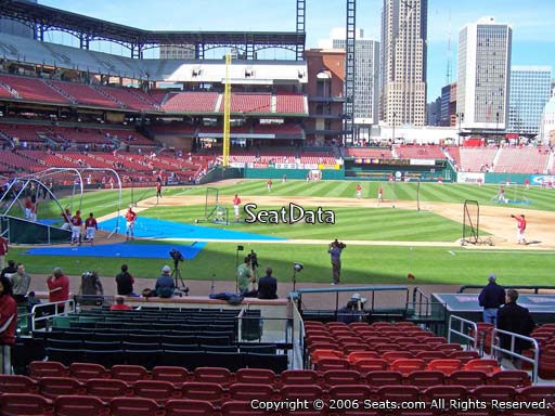 Seat view from section 145 at Busch Stadium, home of the St. Louis Cardinals