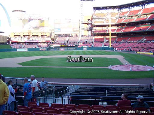 Seat view from section 154 at Busch Stadium, home of the St. Louis Cardinals