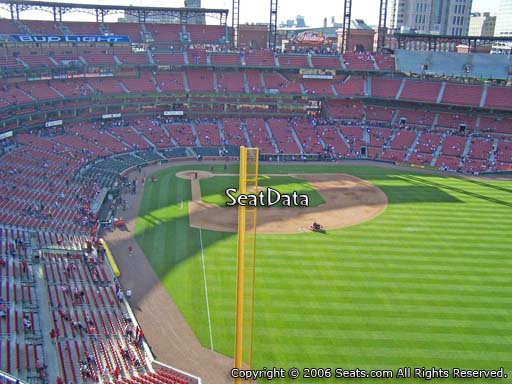 Seat view from section 429 at Busch Stadium, home of the St. Louis Cardinals