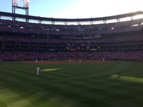 View of the field from the Bleachers at Busch Stadium.