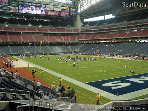 Seat view from section 120 at NRG Stadium, home of the Houston Texans