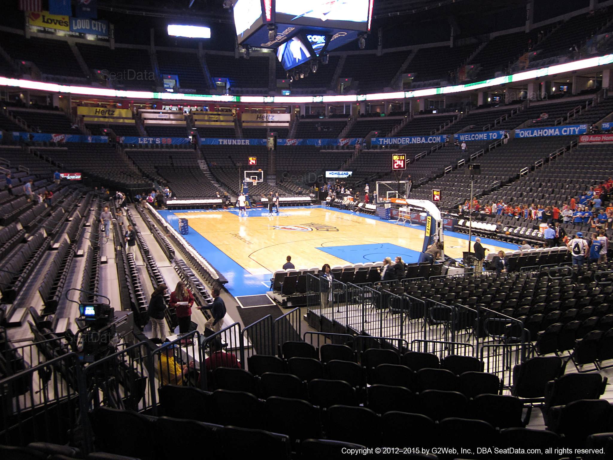 Seat view from section 102 at Chesapeake Energy Arena, home of the Oklahoma City Thunder