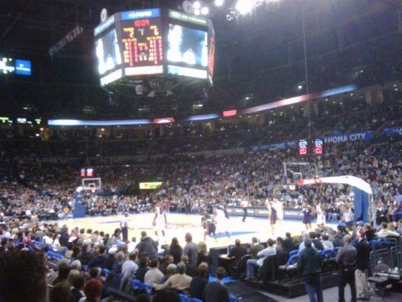 Seat view from section 103 at Chesapeake Energy Arena, home of the Oklahoma City Thunder