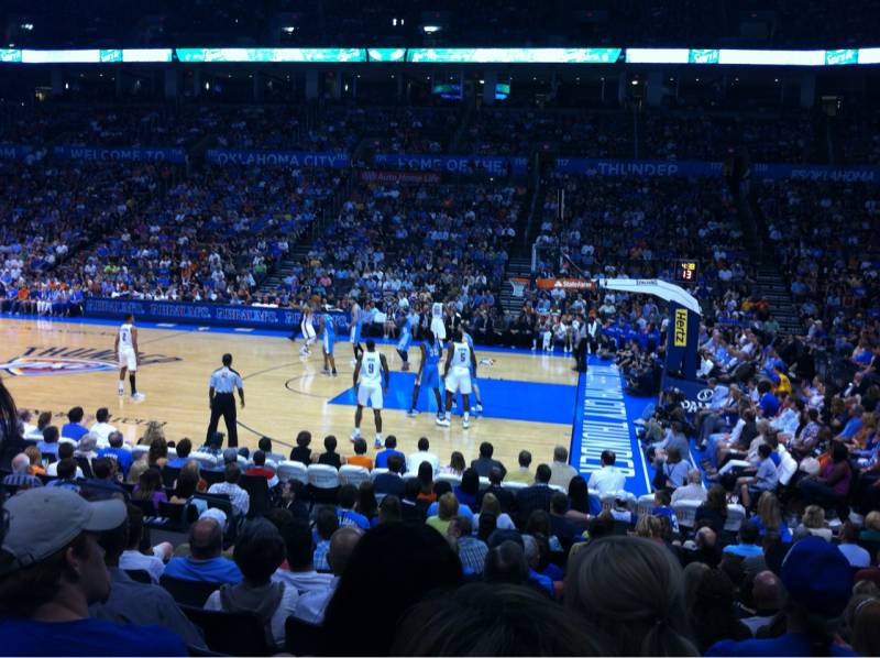Seat view from section 104 at Chesapeake Energy Arena, home of the Oklahoma City Thunder