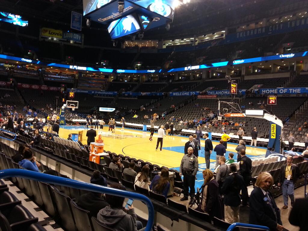 Seat view from section 113 at Chesapeake Energy Arena, home of the Oklahoma City Thunder