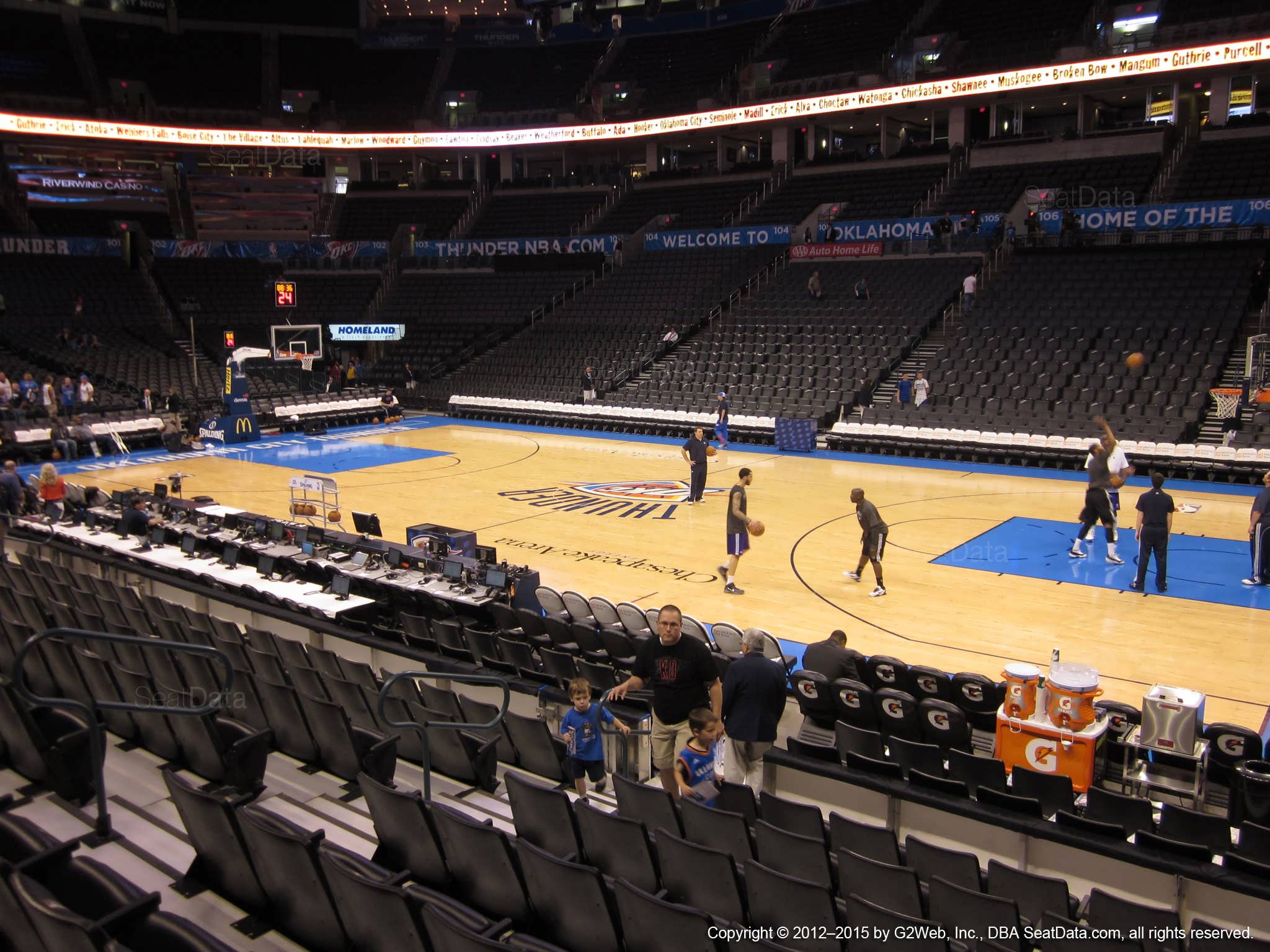 Seat view from section 114 at Chesapeake Energy Arena, home of the Oklahoma City Thunder