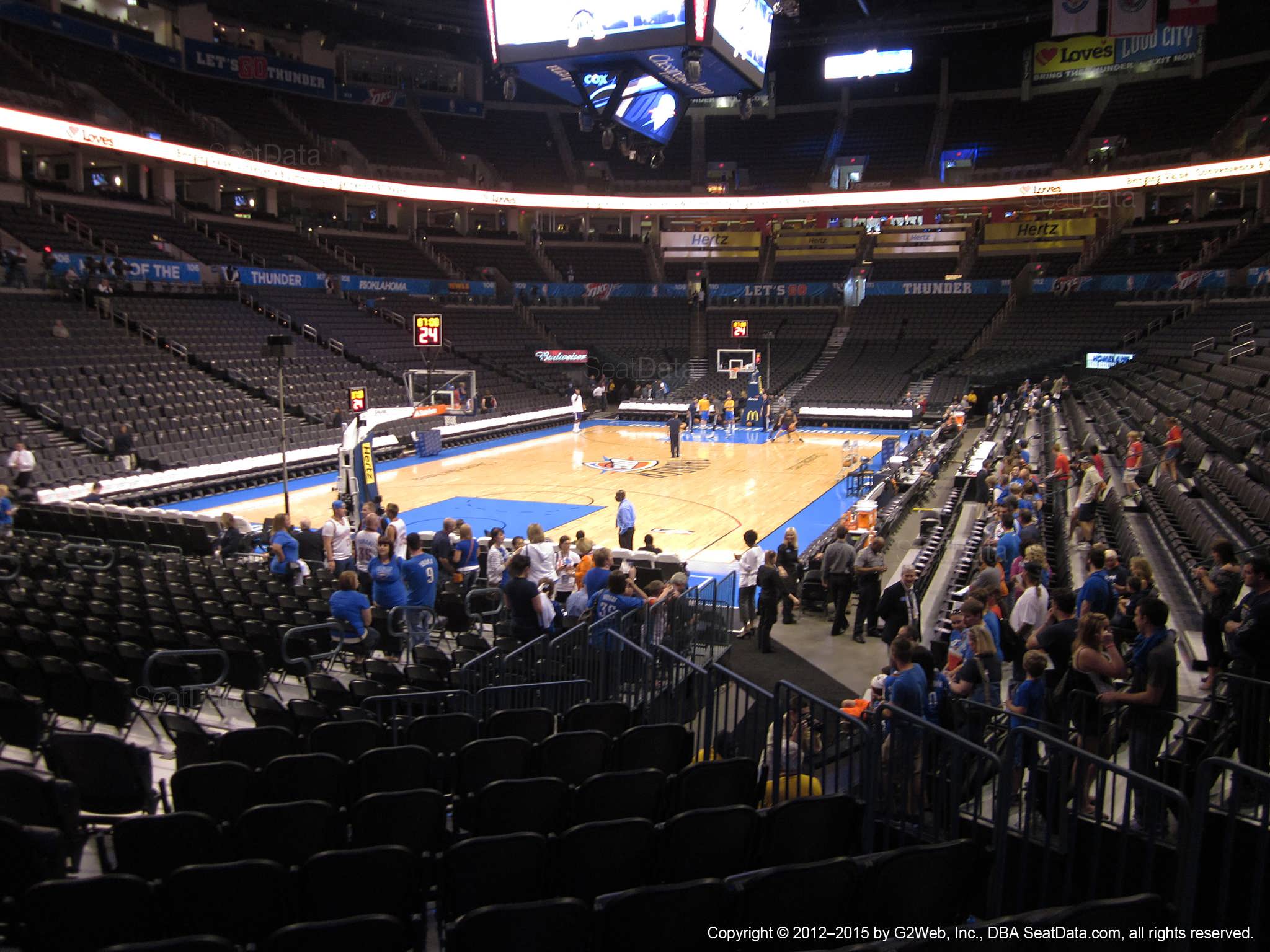 Seat view from section 119 at Chesapeake Energy Arena, home of the Oklahoma City Thunder