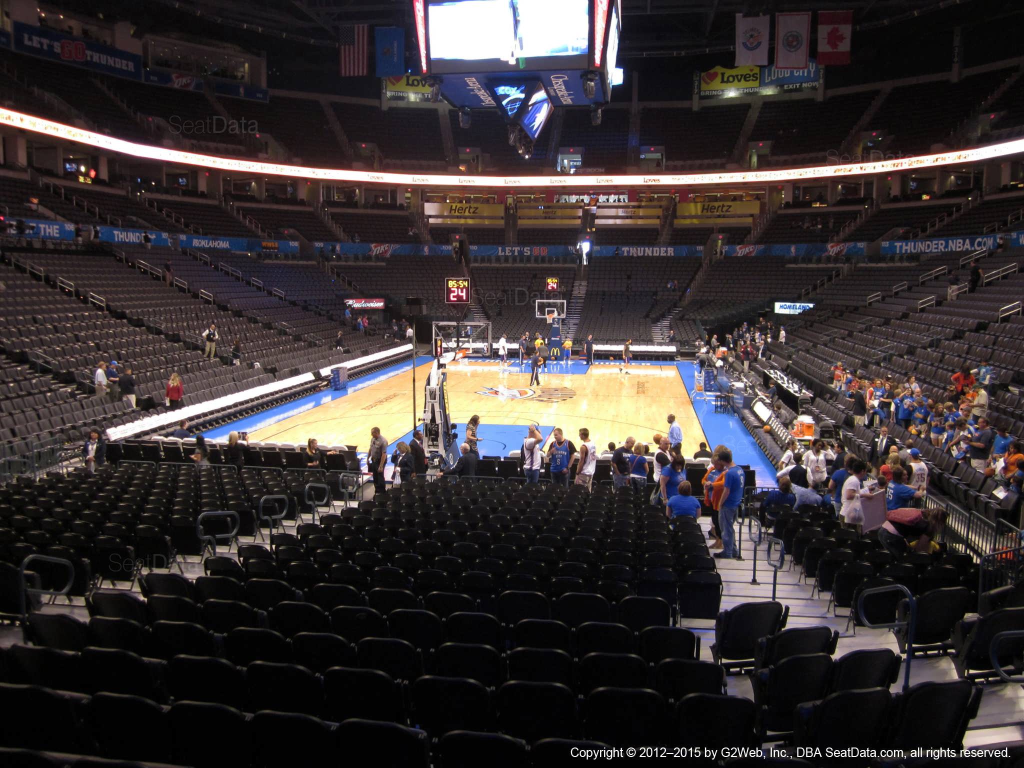 Seat view from section 120 at Chesapeake Energy Arena, home of the Oklahoma City Thunder