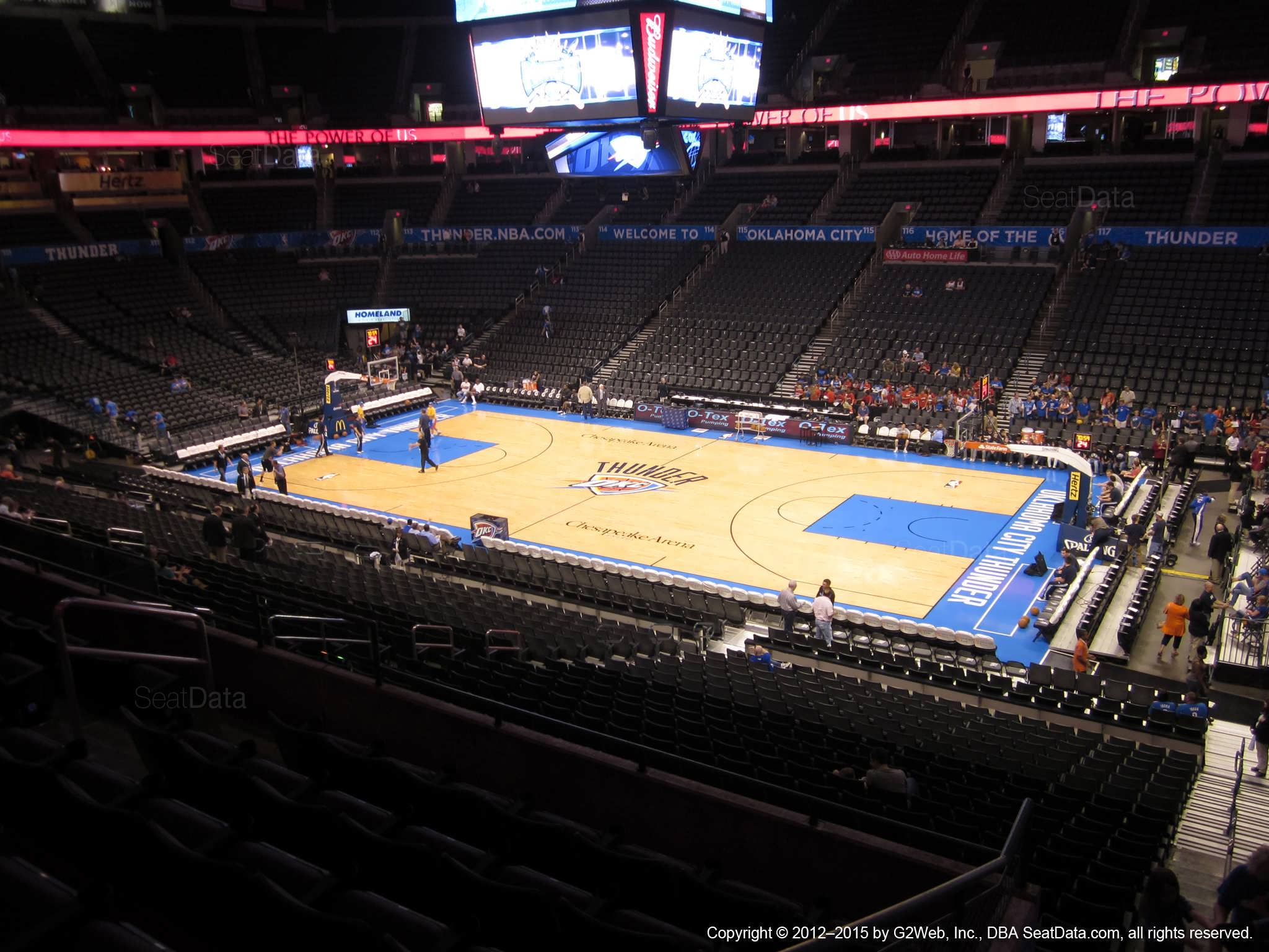 Seat view from section 206 at Chesapeake Energy Arena, home of the Oklahoma City Thunder
