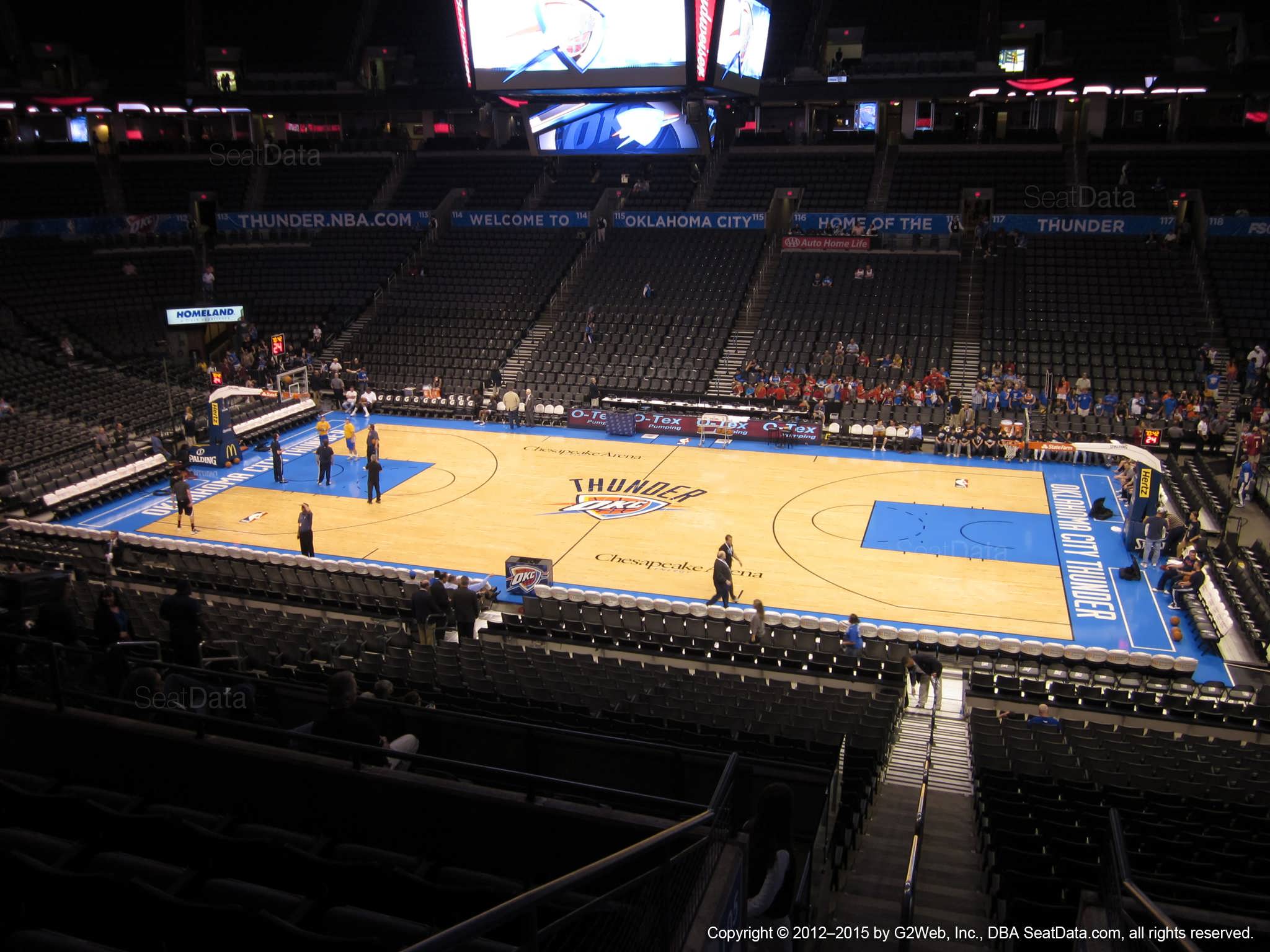 Seat view from section 207 at Chesapeake Energy Arena, home of the Oklahoma City Thunder